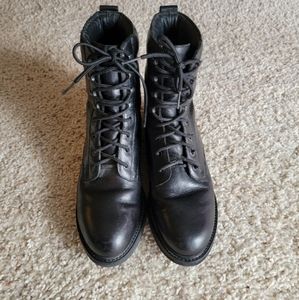 Rockport Black Leather Combat Boots